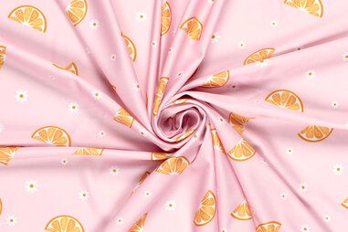 Voorjaar stoffen - Tricot stof - swimwear - vruchten - licht roze - 21678-011
