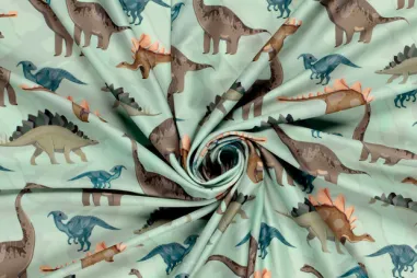zwemkleding stoffen - Tricot stof - swimwear - dino's - groen - 25/21682-021 