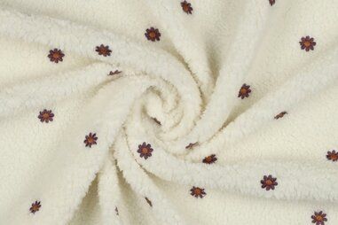 265gr/M² - Polyesterstoff - Broderie Blumen - ecru - 23/3349-001