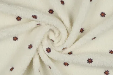 By Poppy - Polyesterstoff - Broderie Blumen - ecru - 23/3349-001