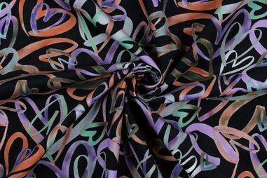 By Poppy najaar / winter 2024 - Ribcord - Babycord- Herzen - schwarz - 23/3018-001