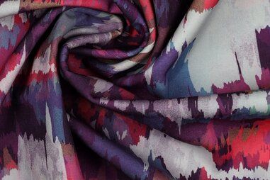 By Poppy najaar / winter 2024 - Softshell - digital abstrakt - lila multi - 3135-009