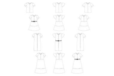 Nähmuster - Bel'Etoile - Zada blouse en jurk voor dames en tieners