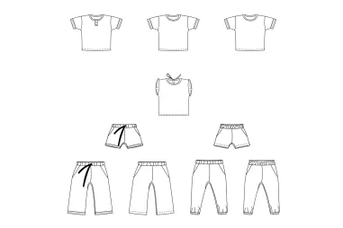 Bel'Etoile naaipatronen - Bel'Etoile naaipatroon - Nio/Nia short, shirt en broek voor kids