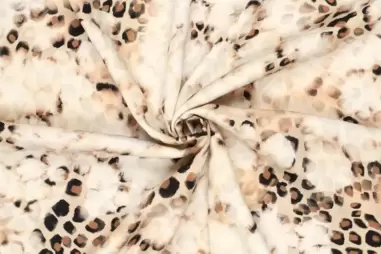 Beige - Viscose stof - twill - dierenprint - beige - 21130-101