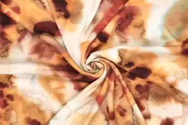 98% viscose, 2% elastan - Viscose stof - abstract - bruin - 21131-101