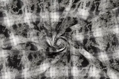 Grijze stoffen - Katoen stof - geruit - grijs multi - 21153-980