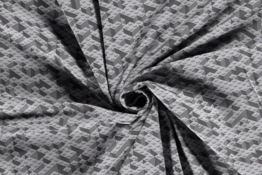 305gr/M² - Softshell stof - speelgoedblokjes - grijs - 20433-063