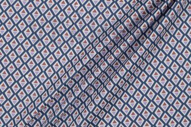 Außenkissen - Katoen stof - abstract - blauw paars wit oranje - 5662-003