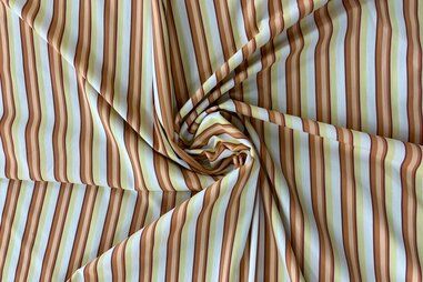 JT stoffen - Polyester stof - travel - gestreept - oranje geel wit - JT25