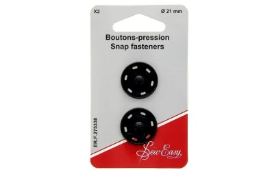 Knöpfe - Drukknopen 21 mm - zwart - 275338
