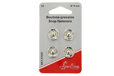 Knöpfe - Drukknopen 15 mm - zilver - 275253