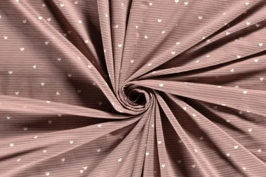 Stoffe - Tricot stof - hart - lavendel - 21703-042