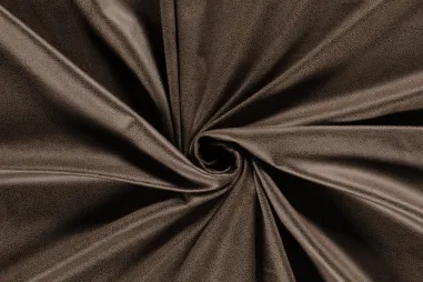 90% polyester, 10% elastan stof - Kunstleer stof - leatherlook suedine - taupe grijs - 22108-054