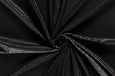 90% polyester, 10% elastan stof - Kunstleer stof - leatherlook suedine - zwart - 22108-069