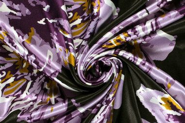 90gr/M² - Satijn stof - abstract - paars - 22036-045