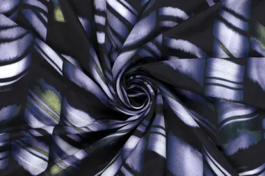 Satijn stoffen - Satijn stof - abstract - staalblauw - 22037-007