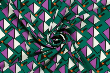 Donkergroene stoffen - Viscose stof - abstract - donker groen - 22068-028
