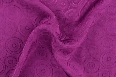 100% viscose stoffen - Viscose stof - jaquard cirkels - cyclaam - 22602-180