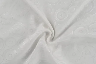 Cirkel stoffen - Viscose stof - jacquard cirkels - gebroken wit - 22602-510