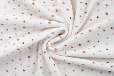 Nicky Velours - Nicky velours stof - sterren - gebroken wit - 35009-510