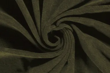 Badstoffen - Badstof - rekbare badstof - kaki groen - 11707-027