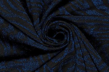 Avondkleding stoffen - Polyesterstoff - Jacquard Lurex - abstrakt - kobalt - 22098-005