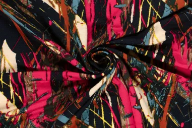 80% viscose, 20% polyamide - Jersey - abstrakt - navy multi - 22187-008