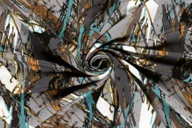 80% viscose, 20% polyamide - Jersey - abstrakt - hellgrau multi - 22187-061