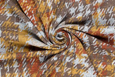 Kussen stoffen - Stretch stof - angora gebrushed - abstract - camel - 22195-054