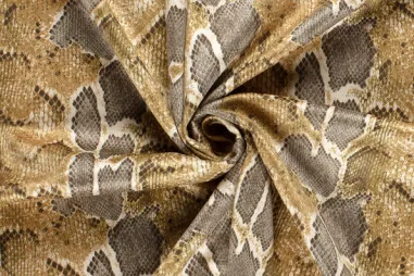 Suèdine Stoffen - Suèdine stoffen - suede wildleer slangenprint - camel - 22233-053