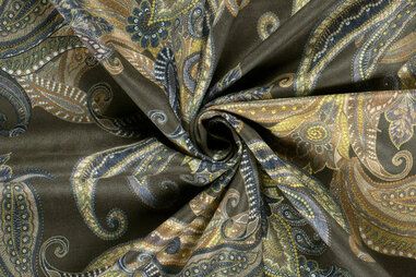 Suèdine Stoffen - Suèdine stof - suede wildleer paisley - kaki groen - 22234-027