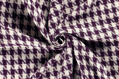 Uitverkoop - Polyester stof - jacquard ruiten - paars - 22246-045