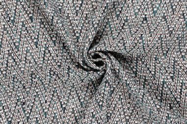 Mantelstoff - Polyesterstoff - Jacquard Zickzack - blau - 22247-008