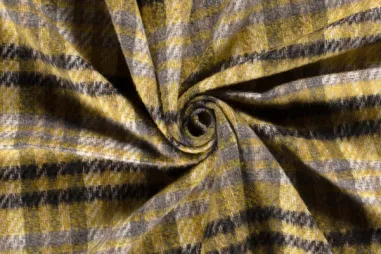 345gr/M² - Polyester stof - jacquard ruiten - olijfgroen - 22249-023