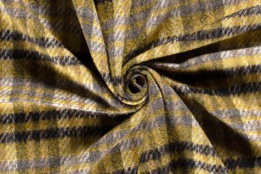 Kussen stoffen - Polyester stof - jacquard ruiten - olijfgroen - 22249-023