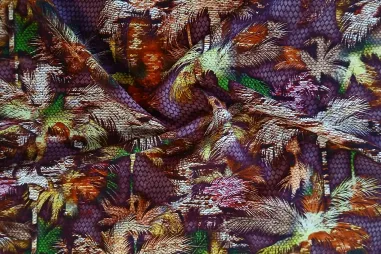 Multi stoffen - Polyester stof - fantasie - bordeaux multi - JT192