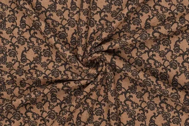 Oeko-Tex klasse 2 - Ribcord stof - corduroy fantasie - camel - 21152-098