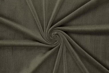 90048 - Jersey - super soft Corduroy - olivgrün - 90048-215