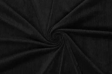 90048 - Jersey - superweicher Kord - schwarz - 90048-999