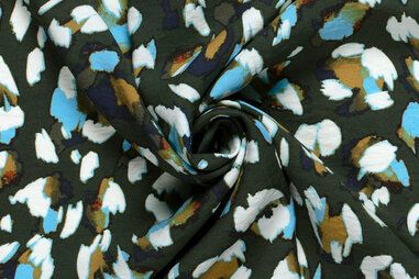 105gr/M² - Viscose stof - nylon crepe - abract - groen - 22001-027