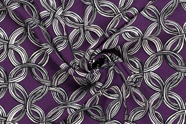 105gr/M² - Viscose stof - nylon crepe - abstract - paars - 22007-045