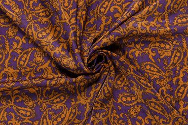 Satijn stoffen - Satijn stof - paisley - paars - 22029-045