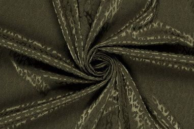 100gr/M² - Satijn stof - panterprint - kakigroen - 22041-027