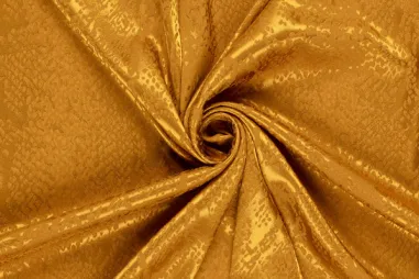 Satijn stoffen - Satijn stof - slangenprint - oker - 22042-034