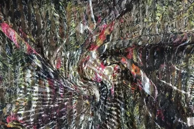 Multi stoffen - Polyester stof - abstract - zwart multi - 960541-61