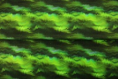 Uitverkoop - Tricot stof - digitaal abstract - groen multi - 24909-10