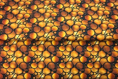 Uitverkoop - Tricot stof - digitaal abstract - geel multi - 24929-20