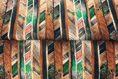 Stenzo stoffen uitverkoop - Tricot stof - digitaal abstract - bruin multi - 24027-33