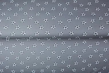Stenzo stoffen uitverkoop - Tricot stof - digitaal voetbal - grijs - 24210-09